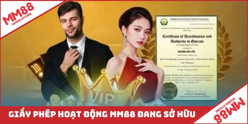 Tổng hợp những giấy phép hoạt động hợp pháp mà M88 sở hữu